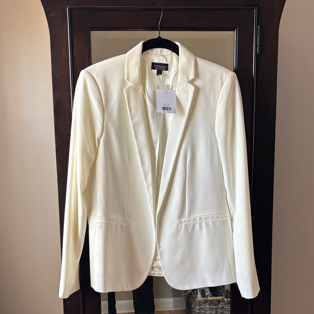 Topshop Cream Tailored Blazer Jacket